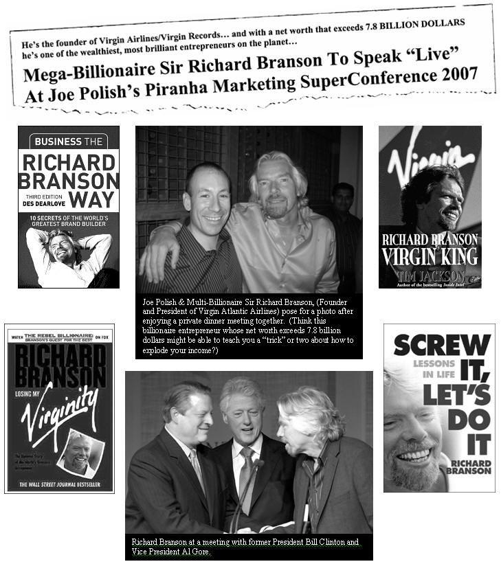 Richard Branson Joe Polish Super Conference 2007 Piranha Marketing Virgin Empire